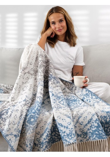 Tv Diz Battaniyesi Pamuk Morena Mavi