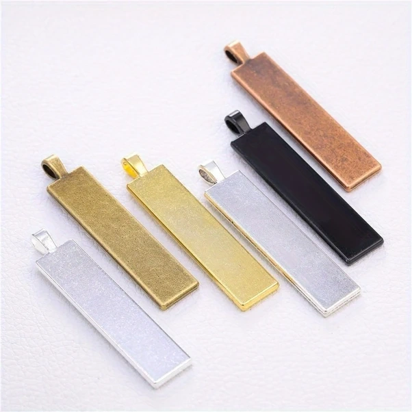 Dashanshop 10 Adet Siyah Dikdörtgen Metal Tutucu, Takı Yapım Malzemeleri, Kolye Anahtarlık Aksesuarı Diğer