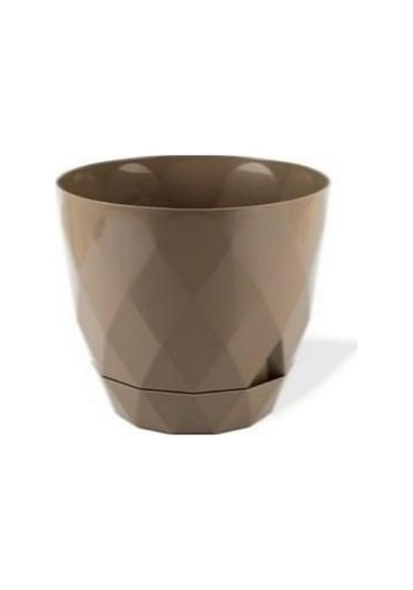 Omnipazar Krs-456 Yakamoz Tabaklı Plastik Saksı Takımı 15 Litre No 6 Kahverengi