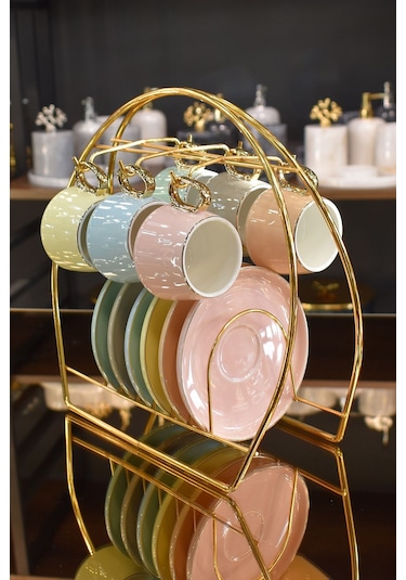 Magic Objects Fincan Askılığı Standı Gold Kahve Fincan Seti Standı Gold Altın