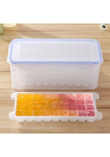 Sones Küçük Kare Buz Kalıbı Tepsileri Çok Katmanlı Kalıp Kapaklı Buz Saklama Kutusu, 4 Katman Diğer