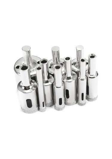 Ccgloball 6-30mm 10 Parça Elmas Kaplı Hss Matkap Ucu Seti Fayans Mermer Cam Seramik Delik Testere Açma Matkap Uçları Elmas Matkap Elektrikli El Aletleri