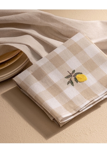 Citron 2'li Nakışlı Kurulama Bezi - Beyaz/sarı 8684427202135 Çok Renkli