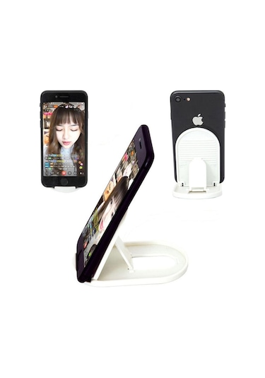 Mavi Vaorlo Ayarlanabilir Mini Telefon Tutucu Masa Standı Telefon Oval Braket Mobil Stand Tutucu