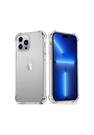 İphone 14 Pro Max Kılıf Round Seri Köşe Korumalı Şeffaf Silikon Kapak