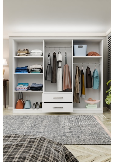 Metalia Gm 033 Delüx 6 Kapılı 2 Çekmeceli Aynalı Gardrop Dolap