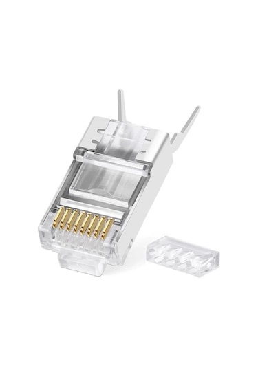 SpeedUF Cat7 Metal Konnektör Rj45 CAT7 Jack + Kablo Ayraç 10 Adet