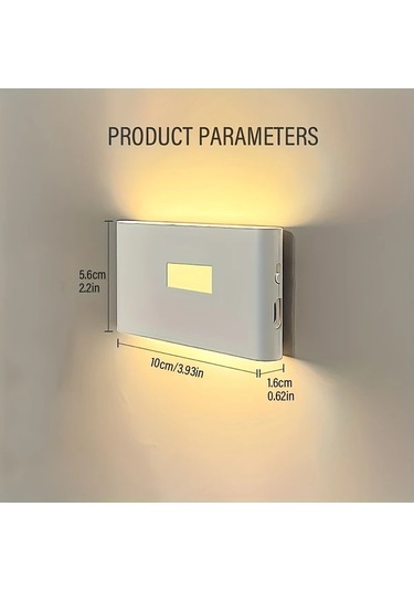 Honeybeeshop 4 Adet Led Sensörlü Şarj Edilebilir Usb Duvar Aplike Hareket Sensörlü Ayarlanabilir Işık Yatak Odası Koridor Dolap Mutfak