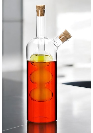 Morponi Çift Hazneli Cam Yağdanlık & Sirkelik 260 Ml Zarif Tasarım Şeffaf