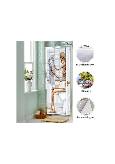 Youmex Halloween Pvc Duvar/door Stickerleri 2 Adet - Korku Atmosferi Oluşturucu, Kolay Uygulama, 200x38.5cm Toplam 77x200cm Diğer