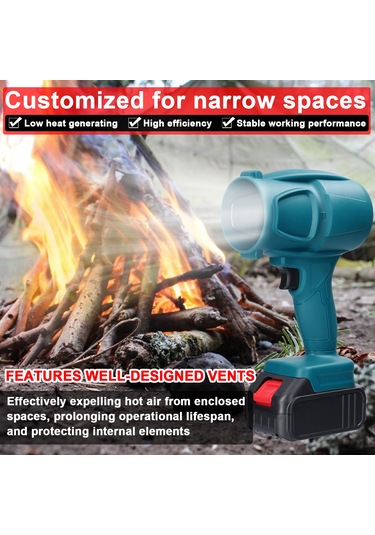 Youtek Taşınabilir Yüksek Güçlü Lityum Pil Destekli Turbo Fan - Şarjlı Güçlü Üfleyici, Makita Pil Uyumlu