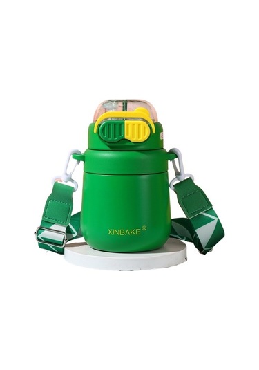 316 Paslanmaz Çelik Termos Kupa Büyük Göbek Kupası Taşınabilir Su Bardağı Üniversite Öğrencisi Saman İle Büyük Kapasiteli Bardak Etqjvt Yeşil