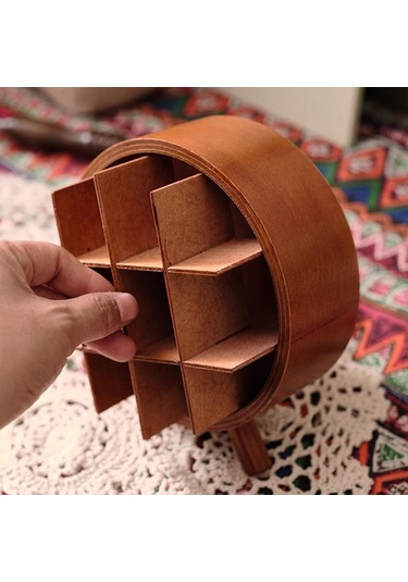 Homyl Ruj Organizatör Ahşap Depolama Rafı Dresser Vanity Için