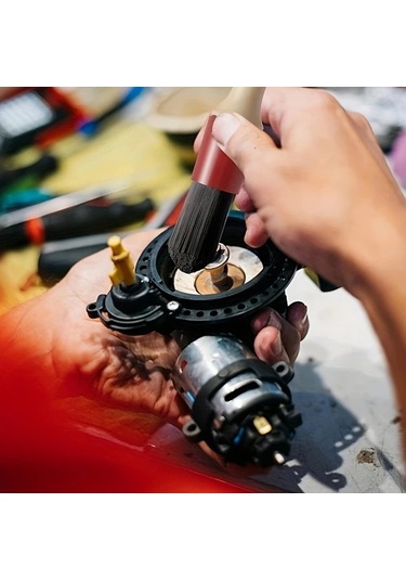 Fochsia 8pcs Parça Temizleme Fırçası 78 74 Cm Hortumlu 2 Paslanmaz Kelepçeli Oto Parça Detay Temizleme Fırçası