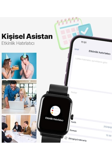 Ttec Tempus 46 Mm Tft Ekranlı Dikdörtgen Kasa Akıllı Saat (Distribütör Garantili)