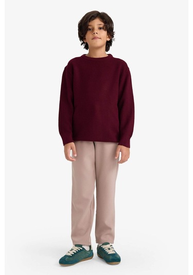 Defacto Erkek Çocuk Bisiklet Yaka Triko Kazak G5563a825wnbr464 Bordo-br464
