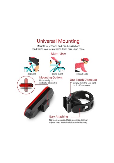 Epic Nıst Usb Şarjlı Bisiklet Arka Lamba Siyah