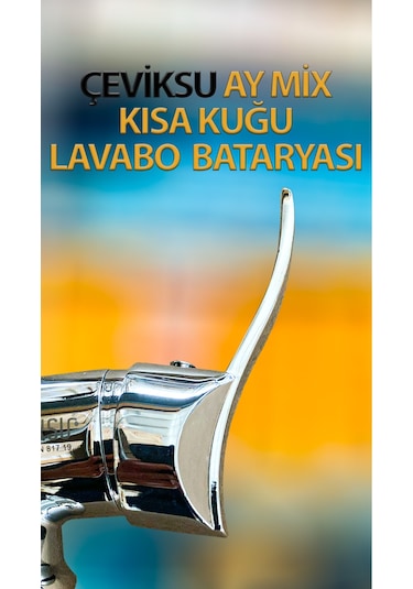 Ay Mix Kısa Kuğu Model Lavabo Bataryası Krom