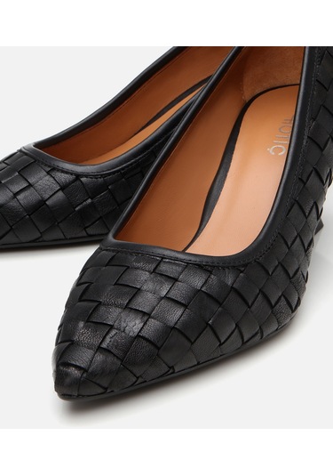 Hotiç Kadın Deri Siyah Örgü Detaylı Stiletto 01ayh304160a100 Siyah