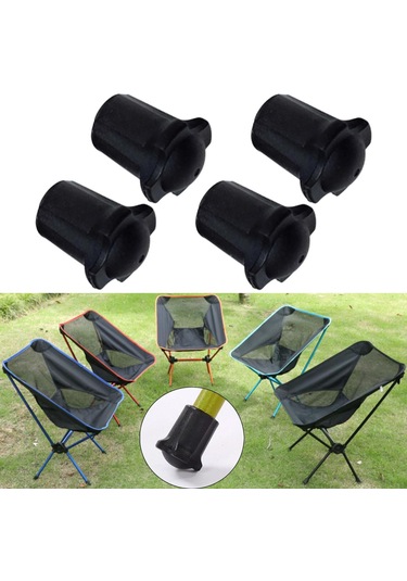 Homyl 4 Adet Sandalye Bacak Ucu Kapakları Kauçuk İç-çap-13mm Siyah