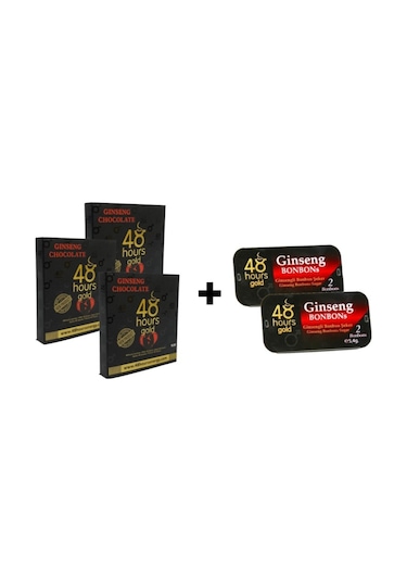 48 Hours Gold Ginseng Çikolata 3'lü + 2'li Bonbon Şeker