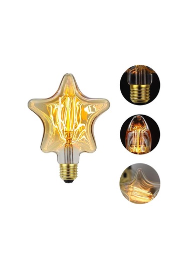 Yıldız Şekilli Ampul Vintage Antik Retro Sanat Dekoratif Ampul Düğün Yatak Odası Ev Dekorasyonu İçin Diğer