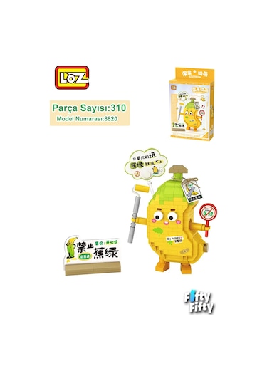 Loz Micro Block Serisi Sevimli Muz 310 Parça Oyuncak Yapım Seti Fflz-8820