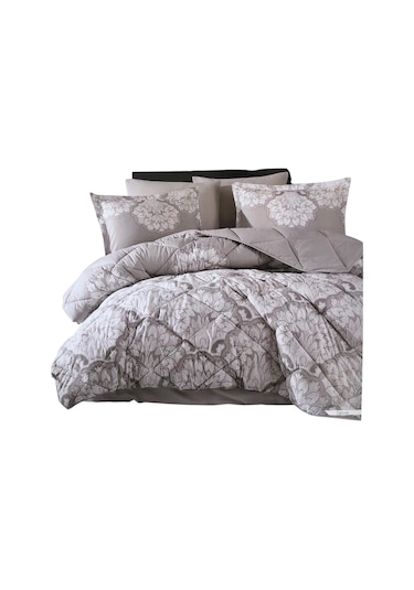 Clasy %100 Pamuk Çift Kişilik Ranforce Uyku Seti Tabula V1 Gri Gri