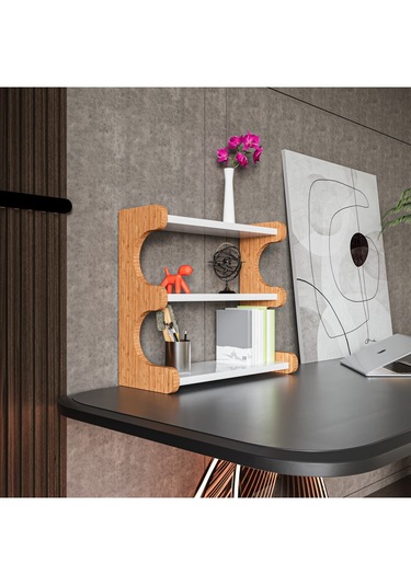 Alpa Ev Mobilya 3 Katlı Tezgah Üstü Mutfak Rafı, Baharatlık Ve Modern Düzenleyici Tasarım Atlantik Çam-beyaz