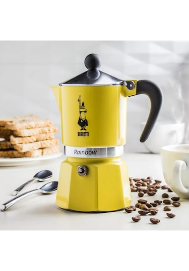 Bialetti Rainbow Sarı Mokapot 3 Cup