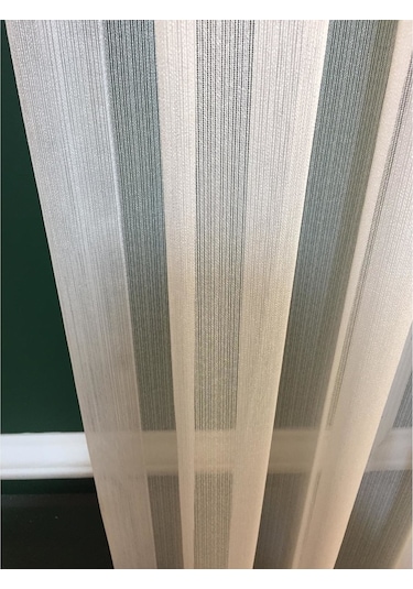 Evdepo Home Ince Çizgili Düz Tül Perde