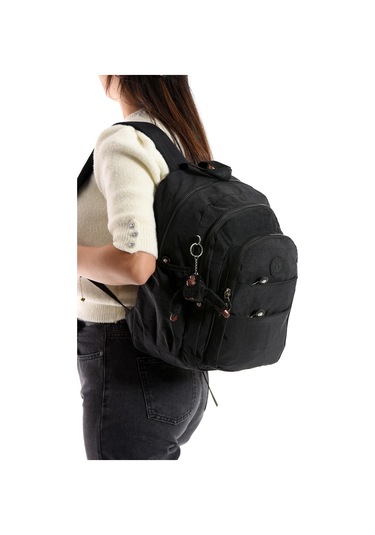 Ultra Hafif Çok Cepli Orta Boy Sırt Çantası Unisex Siyah Model: 571-4c Siyah