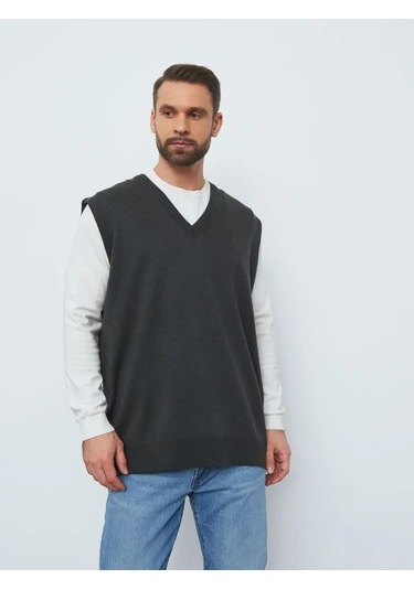 Pralkin İ Ko Erkek Klasik Yelek 104264841 Koyu Gri