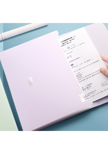 Yifomall A4 13 Katlı Suya Dayanıklı Belge Dosyası, 12 Adet Etiketli Döküman-ödev Saklama Çantası Açık Pembe