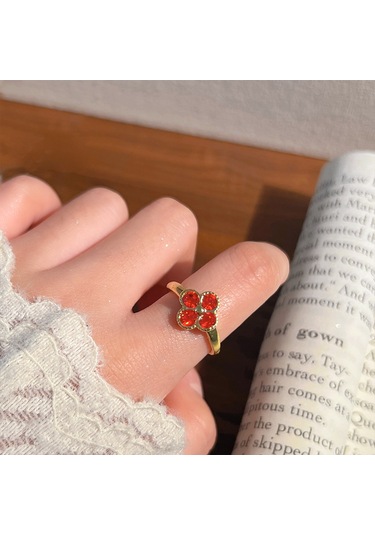 Kadınlar İçin Özel Olarak Tasarlanmış Benzersiz Düz Bantlı Yüzük No.90 Çok Renkli