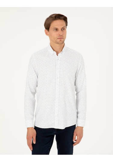 Pierre Cardin Erkek Yeşil Gömlek Desenli 50292262-vr054 Yeşil