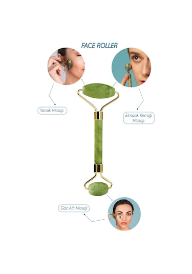 Seay Yeşim Taşı Face Roller + Gua Sha Yüz Masaj Aleti