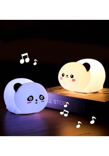 Gülümseyen Panda Led Silika Jel Gece Lambası Beyaz