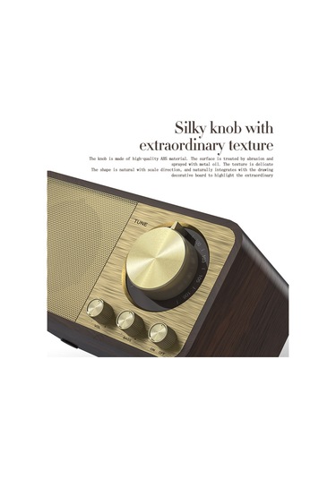 Reedark Jy-66 Ahşap Kablosuz Bt5.0 Hoparlör Retro Klasik Soundbox Süper Bas Subwoofer Fm Radyo Desteği Tf U Disk Aux In Müzik Çalma