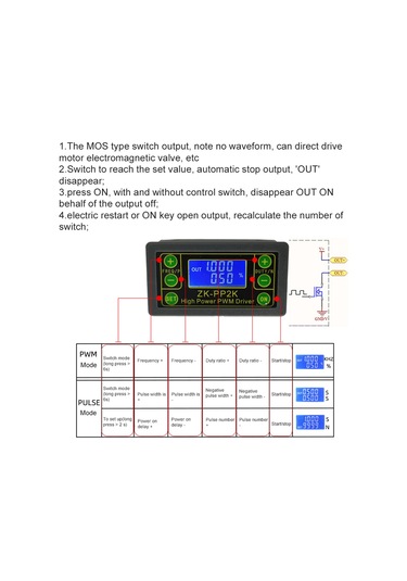Aubyhe Yüksek Güçlü Pwm Sürücü - Motor/led/solenoid Valf Hız Ve Parlaklık Kontrolü, Frekans/duty Cycle/ayarlı Darbe Sayısı, 3.3-30v, 8a