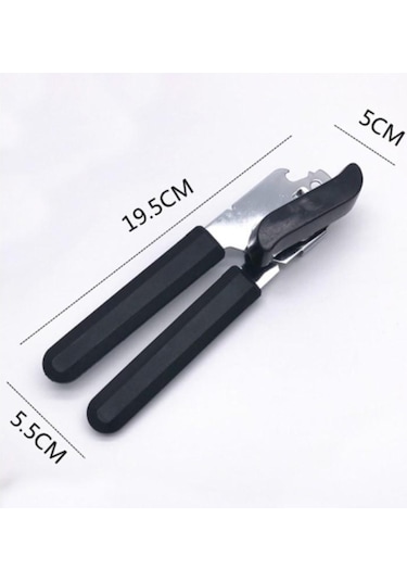 Yaratıcı Güçlü Konserve Açacağı Basit Çok Fonksiyonlu Açacak Bıçak Şişe Açacağı Plastik Saplı Manuel Konserve Açacağı Mutfak Aleti Siyah