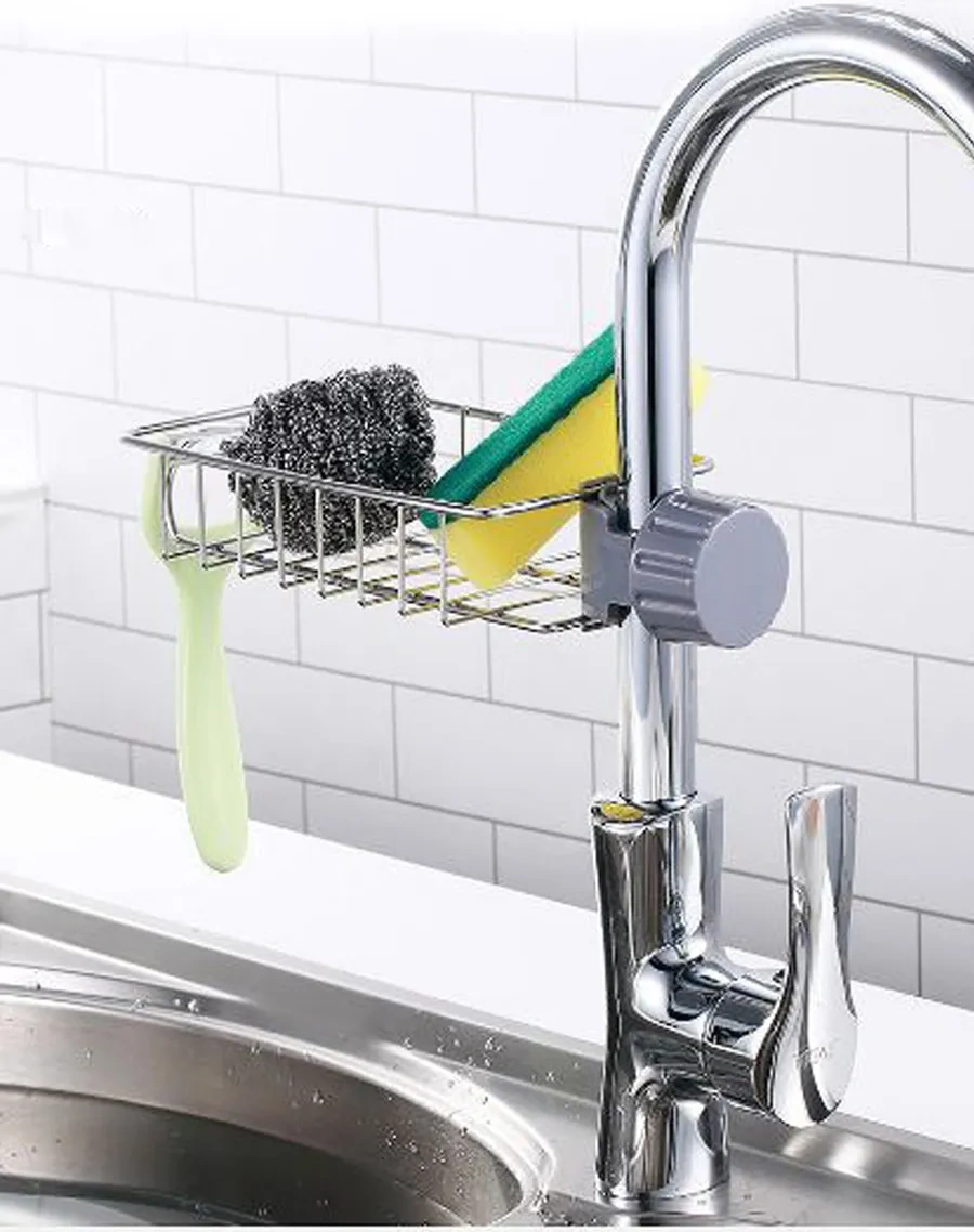 Hazdev Mutfak Ve Banyo İçin Musluklu Sünger Tutucu 209358541 Gri