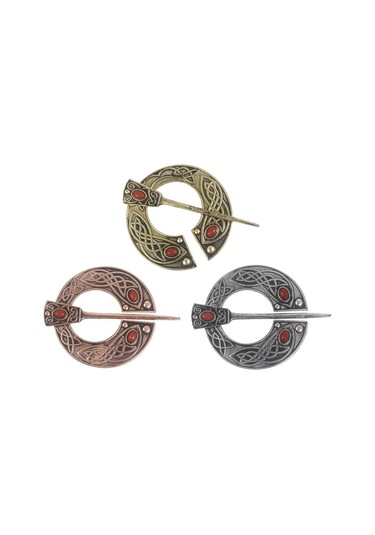 Suntek El Işi Yarım Daire İskandinav Ortaçağ Viking Pimi Broş Antik Pirinç Çok Renkli