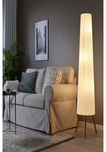 Ikea Kayın Ahşap Kayın Beyaz Elegant Yer Lambası 154 Cm Lambader Beyaz