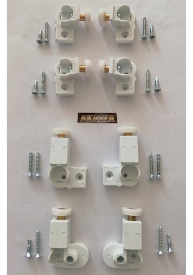 Duşakabin Teker Seti 1 Sabit 2 Çalışır Mika Duşakabin Tekeri Beyaz