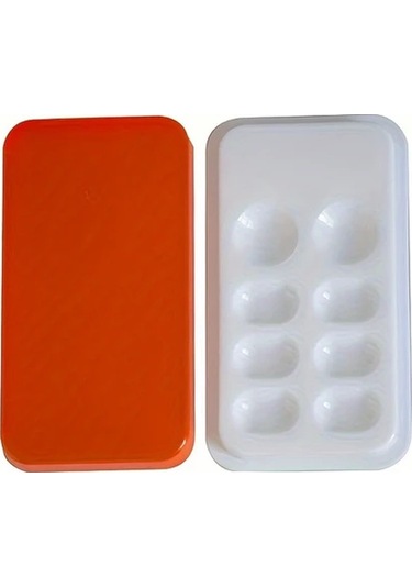 Gateesat Sarı Plastik Dental Karıştırma Kutusu 8 Bölmeli Kapaklı Kompozit Reçine Organizer