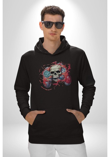 Oyun Kumandası İnsanı Ele Geçirişi Kadın Erkek Siyah Kapüşonlu Sweatshirt Hoodie Siyah