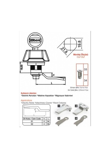 Sermak Silindirli Kelebek Kilit Enka460