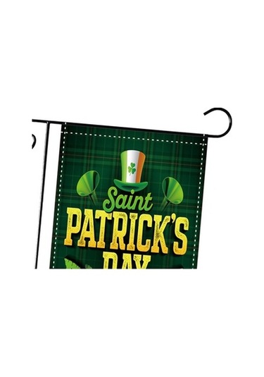 Lijinxu St Patricks Günü Bahçe Bayrağı Yeşil Şapka Stil-a