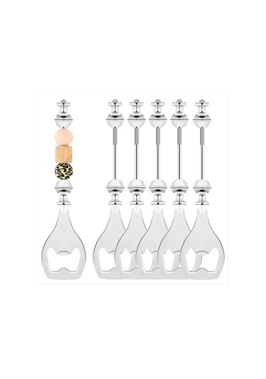 Gatherco 6 Adet Boncuklu Bira Açacağı Yeniden Kullanılabilir Şişe Açacağı Barmenler İçin Dekoratif Boncuklu Şişe Açacağı Kendin Yap Boncuk Şişe Açacağı Diğer